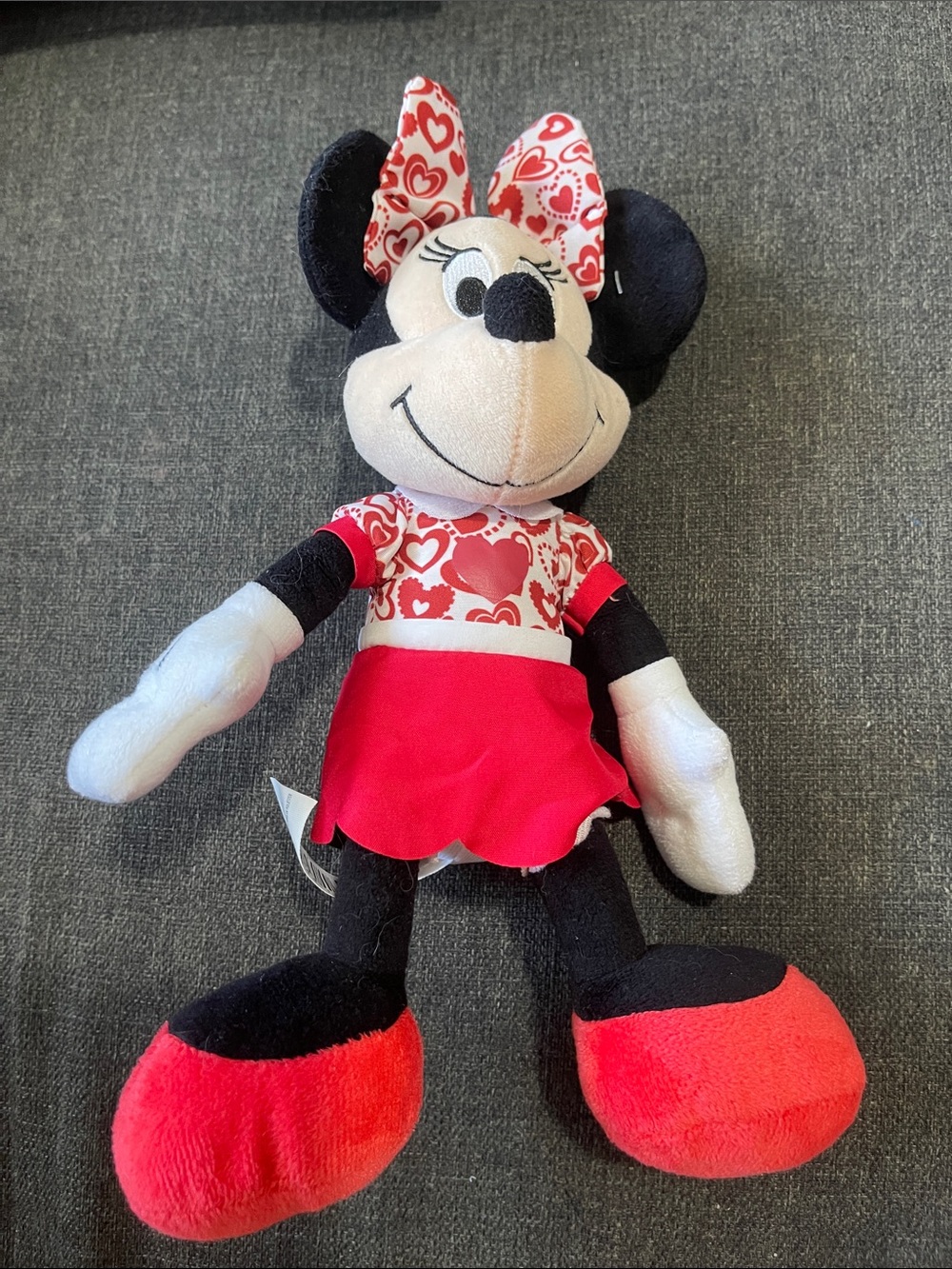 Disney Minnie Mouse Plush - Red, White & Black Heart Outfit